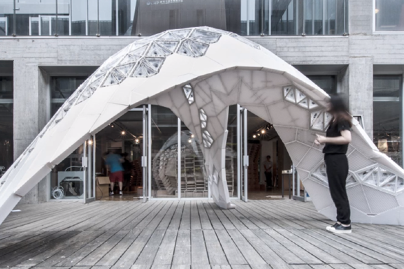 中国“蚕丝水泥”项目将3D打印建筑艺术品