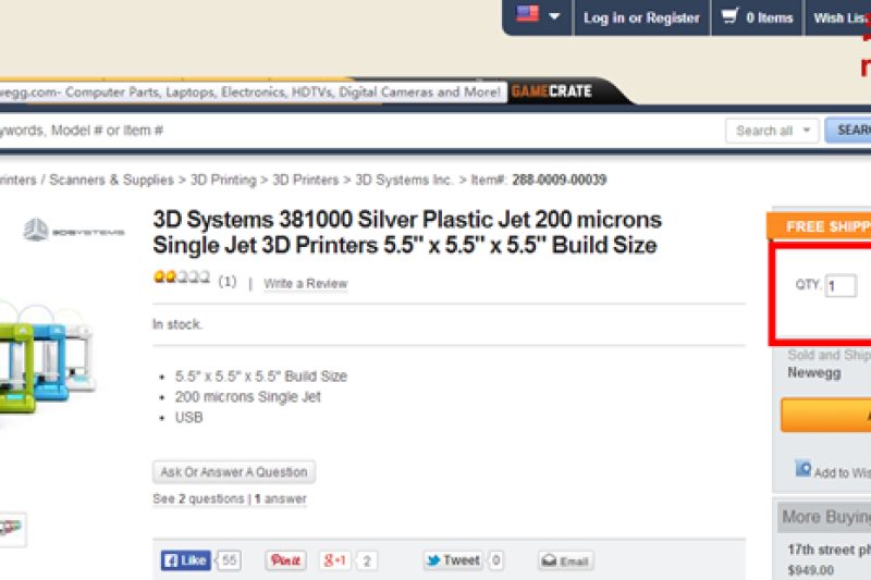 3D Systems祭起价格杀器Cube2剧降56%!