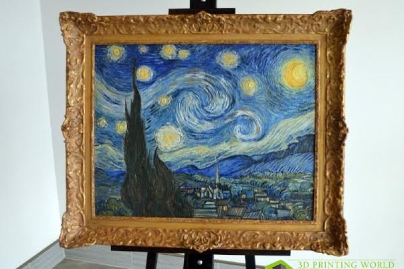 真假难辨 3D打印梵高绝世名画《星夜》