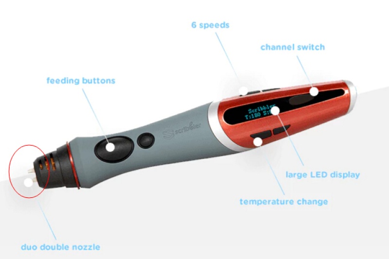 首款双喷头3D打印笔上众筹，售价880元