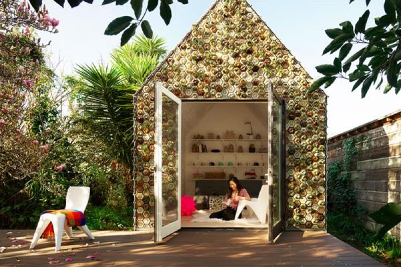想要吗？4500块3D打印瓷砖建成的清雅小屋，墙上挂满多肉植物