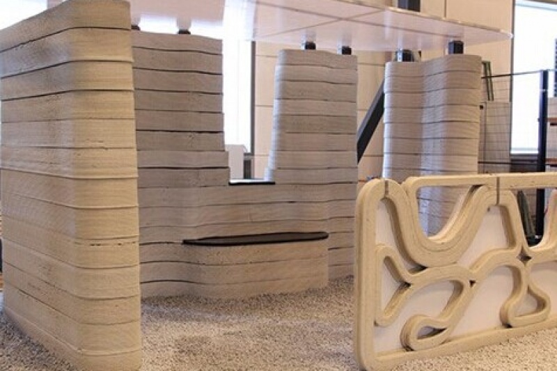 别人家的大学生 3D打印2米高混凝土凉亭