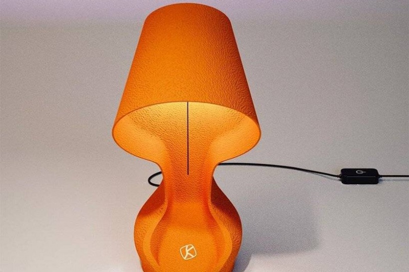 用橙皮3D打印的台灯：环保生活的践行者